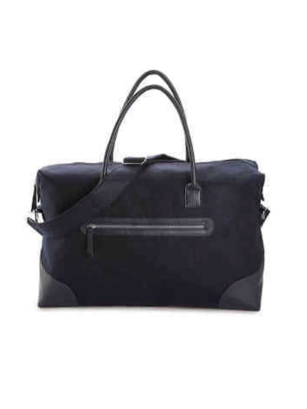 DSW Navy Blue Felt Weekender Bag Travel Duffel Tote - Picture 6 of 11